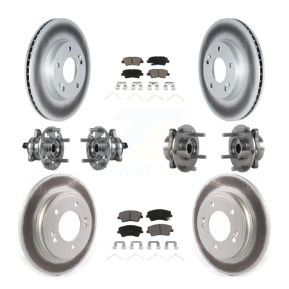 Kit de rotor et de plaquettes de frein revêtus de roulement de moyeu avant et arrière (10 pièces) pour Hyundai Ioniq Ki