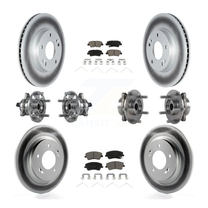 Kit de rotor et de plaquettes de frein revêtus de roulement de moyeu avant et arrière (10 pièces) pour Hyundai Ioniq Ki
