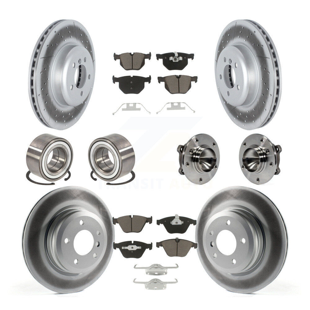 Kit de chaussures de plaquettes de Rotor de frein à disque revêtues de roulement de moyeu avant et arrière (10 pièces) pour BMW 335