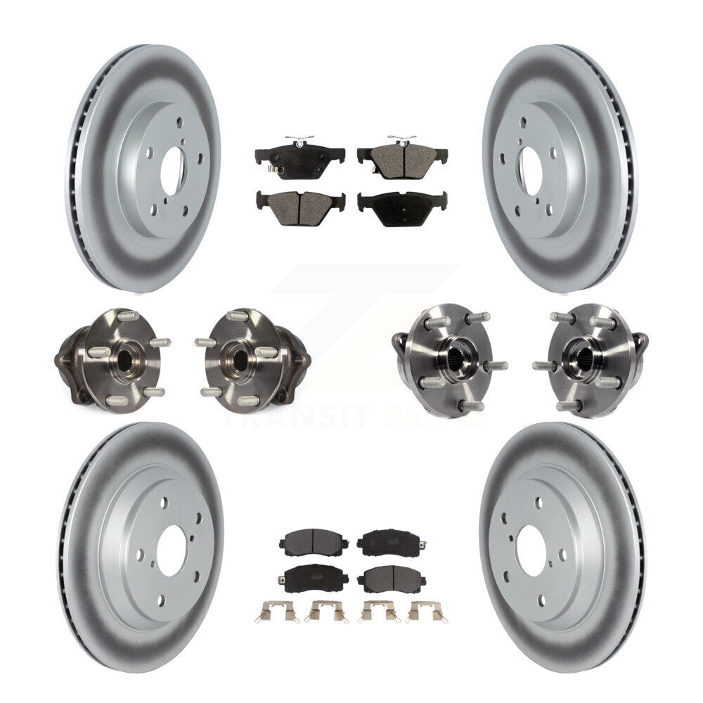 Kit de rotor et de plaquettes de frein revêtus de roulement de moyeu avant et arrière (10 pièces) pour Subaru Foreste