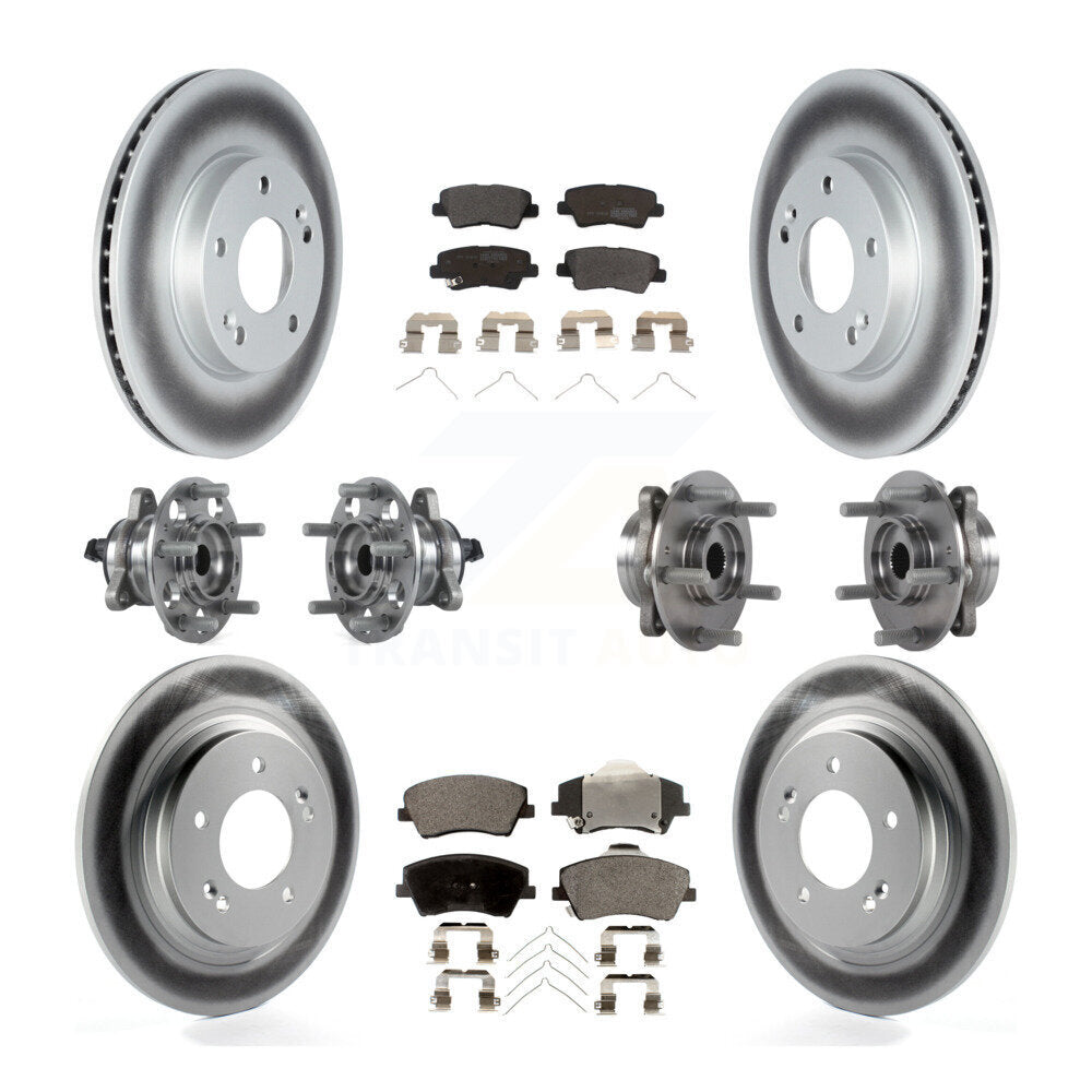 Kit de rotor et de plaquettes de frein revêtus de roulement de moyeu avant et arrière (10 pièces) pour Hyundai Ioniq Ki
