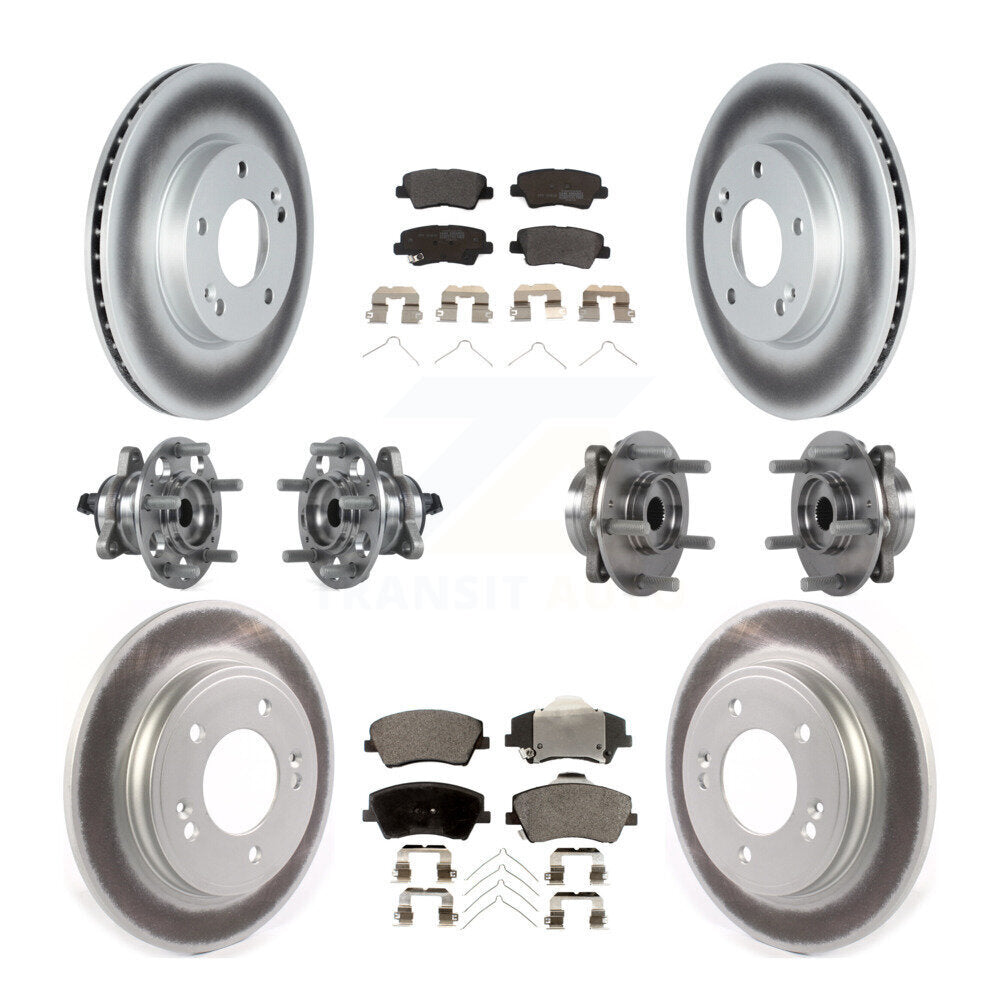 Kit de rotor et de plaquettes de frein revêtus de roulement de moyeu avant et arrière (10 pièces) pour Hyundai Ioniq Ki