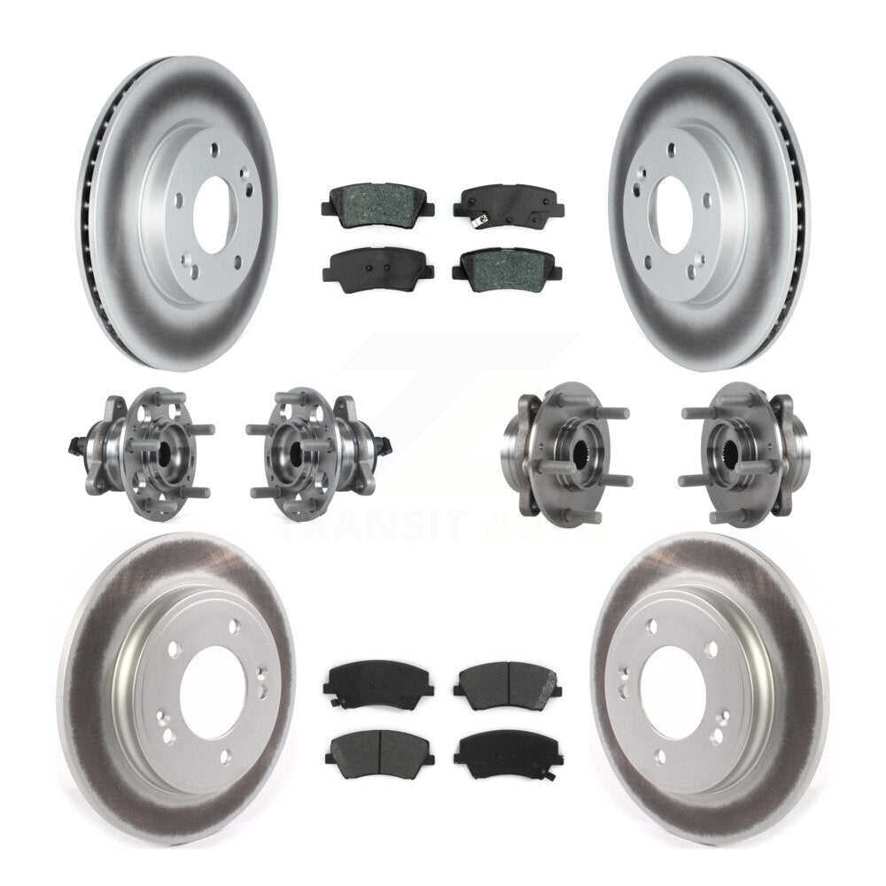 Kit de rotor et de plaquettes de frein revêtus de roulement de moyeu avant et arrière (10 pièces) pour Hyundai Ioniq Ki