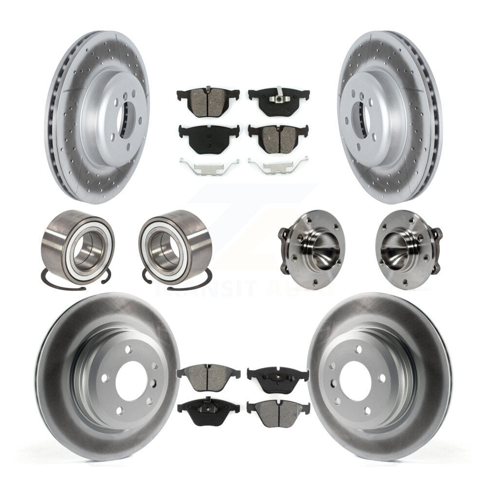 Kit de chaussures de plaquettes de Rotor de frein à disque revêtues de roulement de moyeu avant et arrière (10 pièces) pour BMW 335