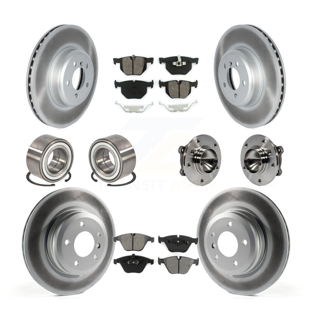 Kit de chaussures de plaquettes de Rotor de frein à disque revêtues de roulement de moyeu avant et arrière (10 pièces) pour BMW 335