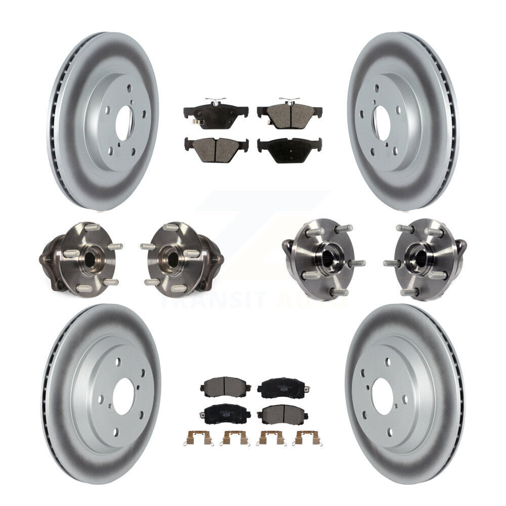 Kit de rotor et de plaquettes de frein revêtus de roulement de moyeu avant et arrière (10 pièces) pour Subaru Foreste