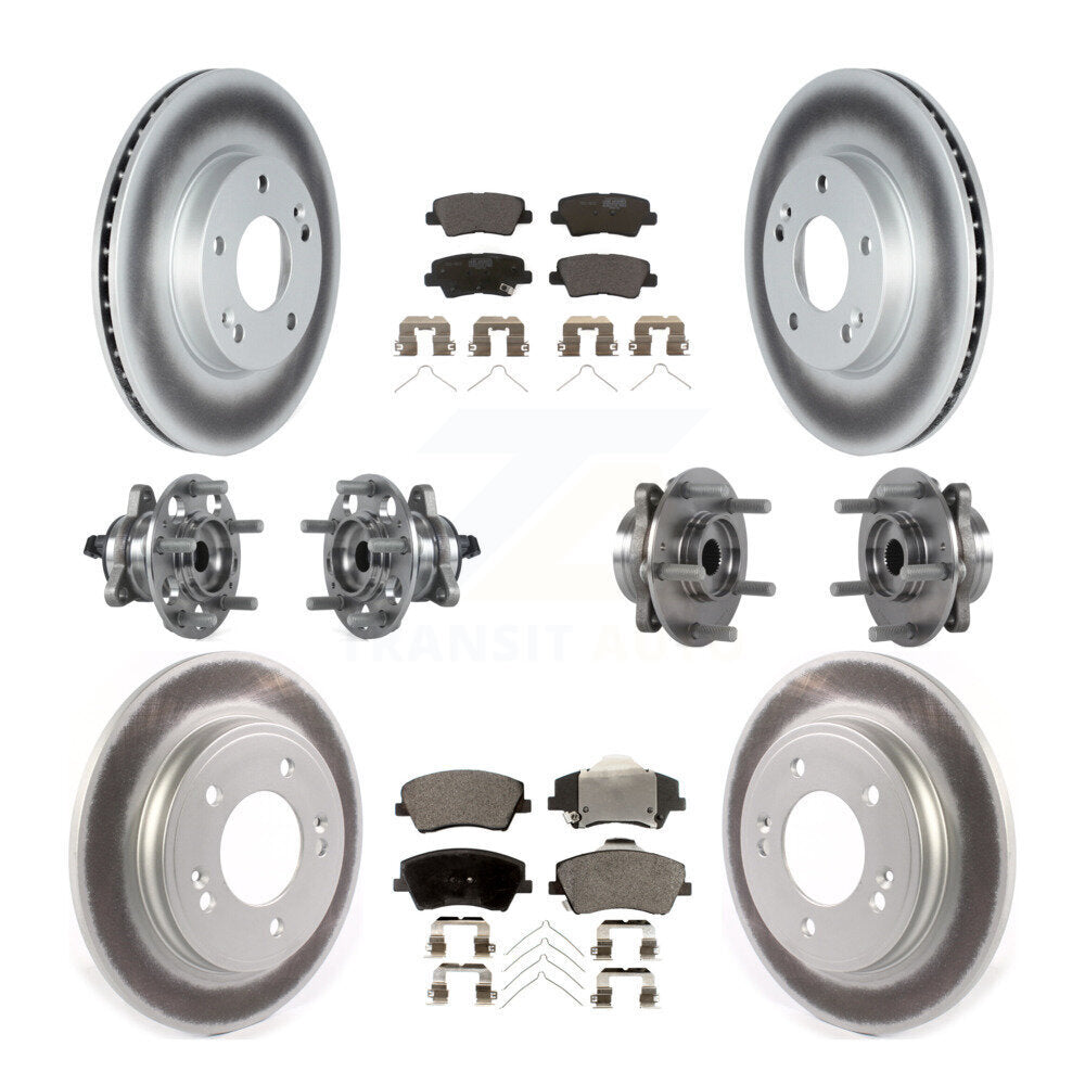 Kit de rotor et de plaquettes de frein revêtus de roulement de moyeu avant et arrière (10 pièces) pour Hyundai Ioniq Ki