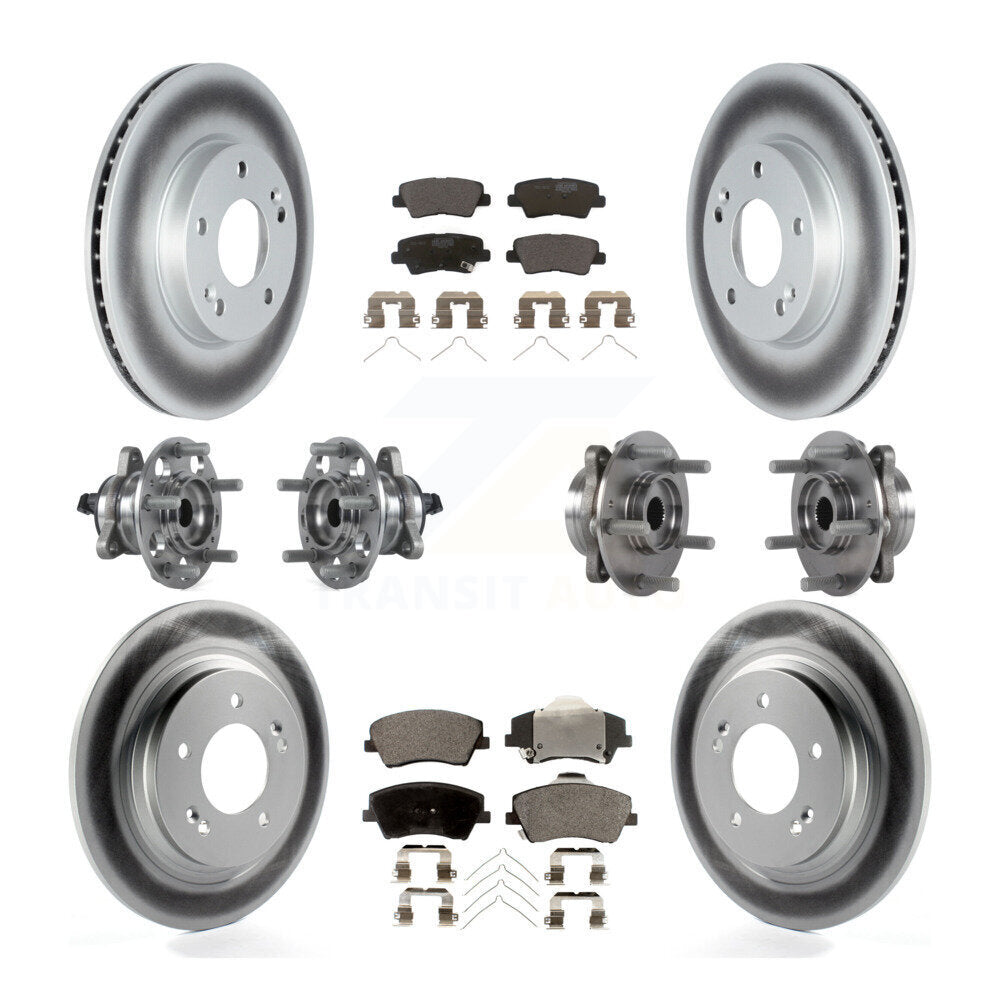 Kit de rotor et de plaquettes de frein revêtus de roulement de moyeu avant et arrière (10 pièces) pour Hyundai Ioniq Ki