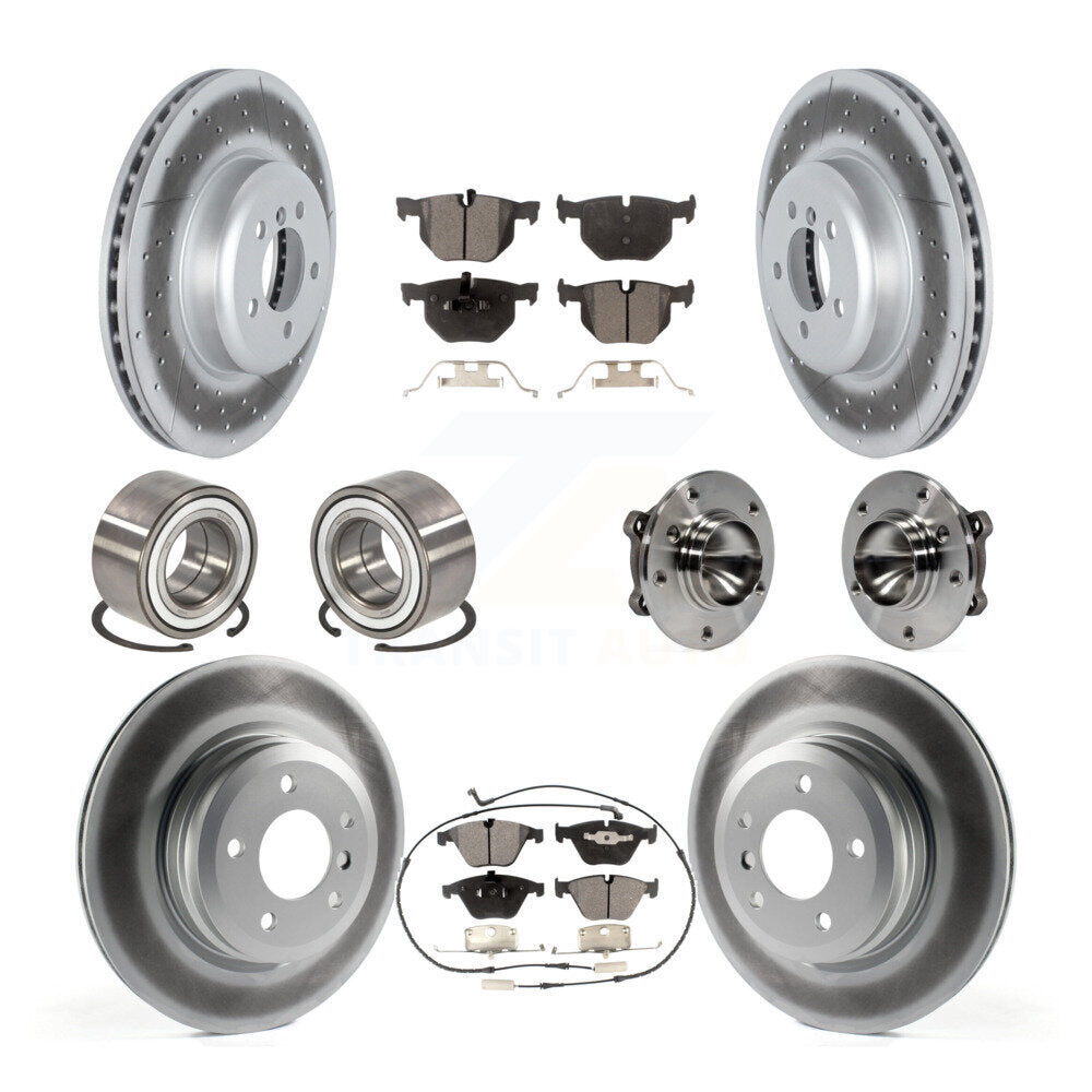 Kit de chaussures de plaquettes de Rotor de frein à disque revêtues de roulement de moyeu avant et arrière (10 pièces) pour BMW 335