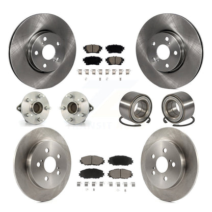 Kit de rotors et plaquettes de frein à disque, roulements de moyeu avant et arrière (10 pièces) pour Toyota Coroll