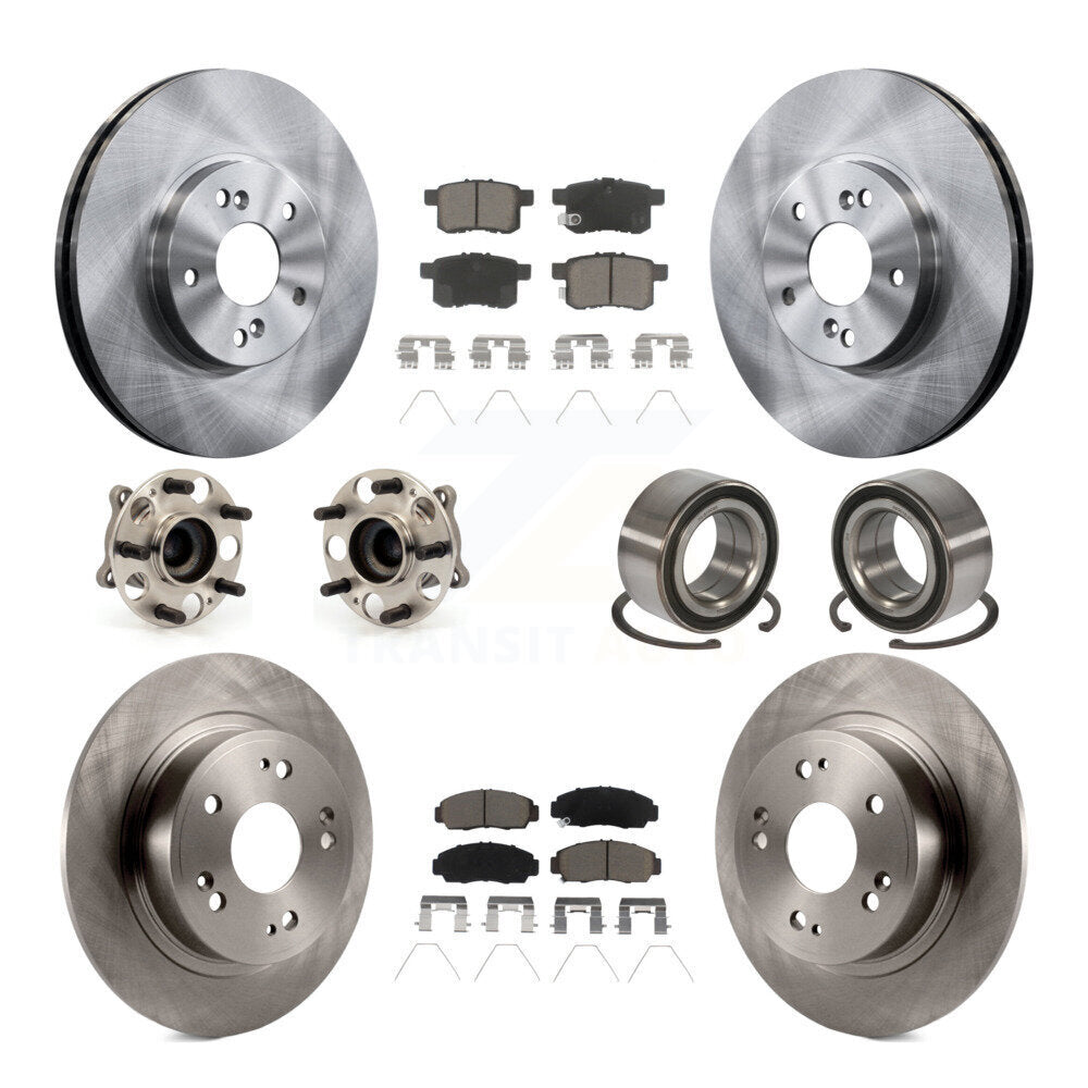 Kit de Rotor et de plaquettes de frein, roulement de moyeu avant et arrière (10 pièces) pour Honda Accord Acura TS