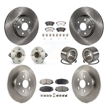 Kit de rotors et plaquettes de frein à disque, roulements de moyeu avant et arrière (10 pièces) pour Toyota Coroll
