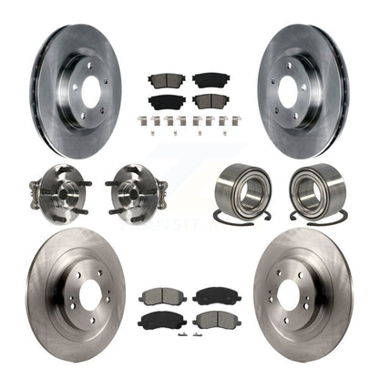 Kit de Rotor et de plaquettes de frein, roulement de moyeu avant et arrière (10 pièces) pour Mitsubishi Outlander AW