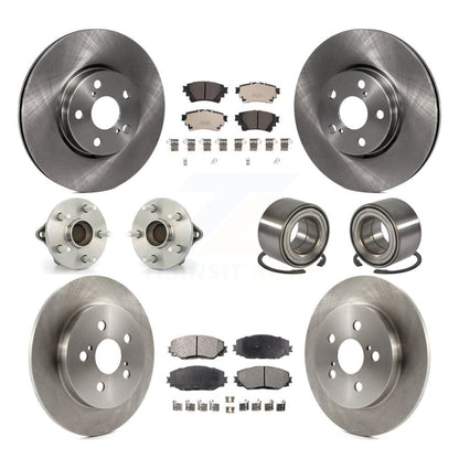 Kit de rotors et plaquettes de frein à disque, roulements de moyeu avant et arrière (10 pièces) pour Toyota Coroll