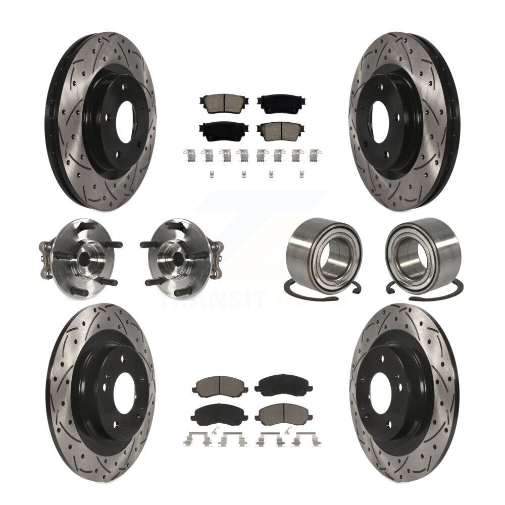 Kit de plaquettes de rotor de frein, roulement de moyeu avant et arrière (10 pièces) pour Mitsubishi Outlande