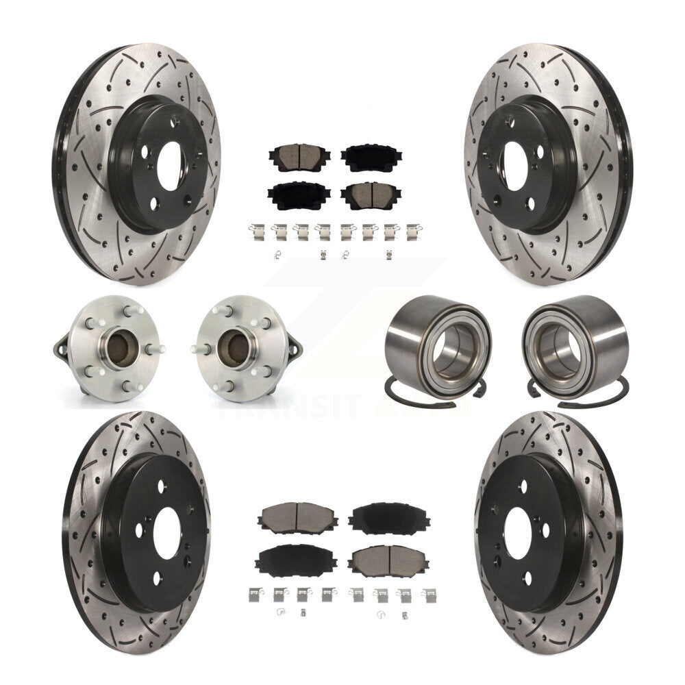 Kit de plaquettes de Rotor de frein à disque enduit de roulement de moyeu avant et arrière (10 pièces) pour Toyota Coroll