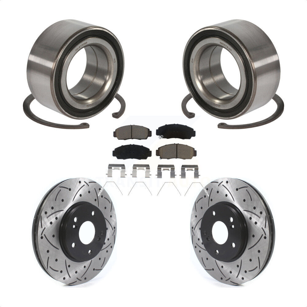Kit de plaquettes de Rotor de frein, roulement de roue avant, fente percée, pour Honda Accord Acura TS