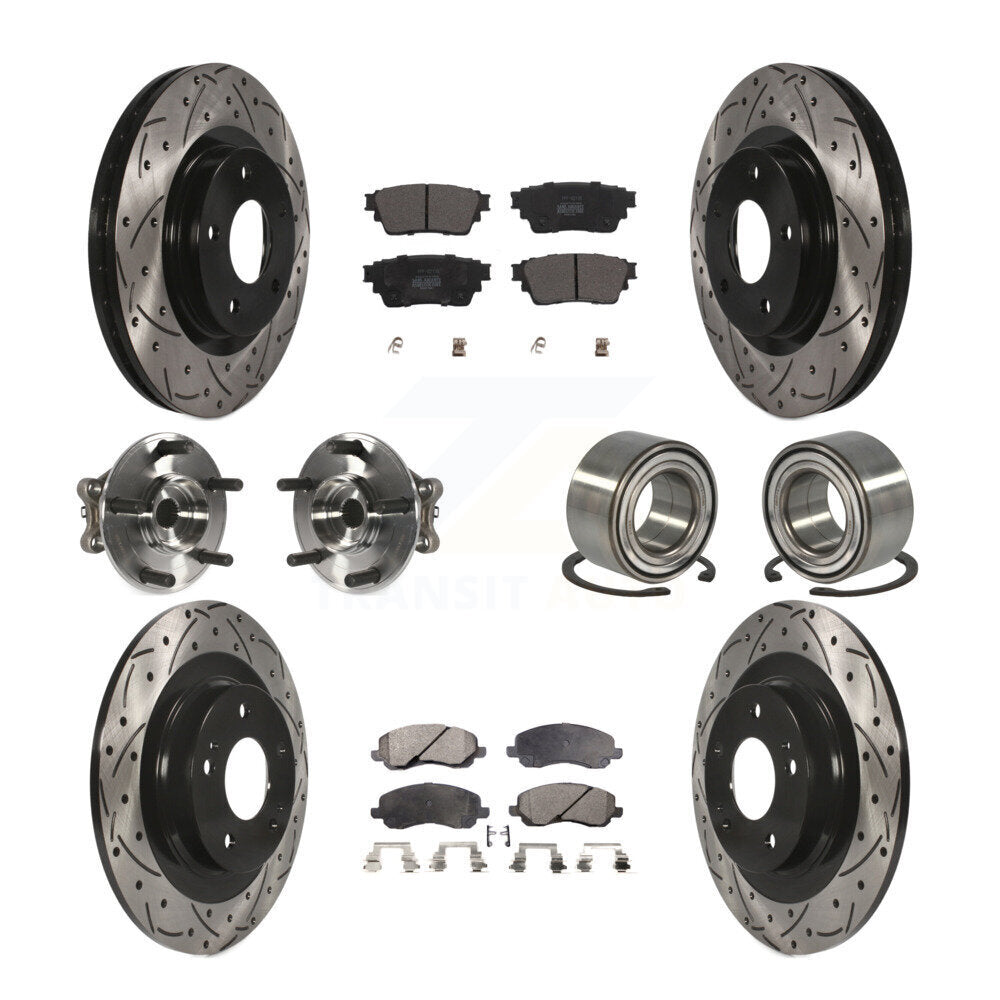 Kit de plaquettes de rotor de frein, roulement de moyeu avant et arrière (10 pièces) pour Mitsubishi Outlande