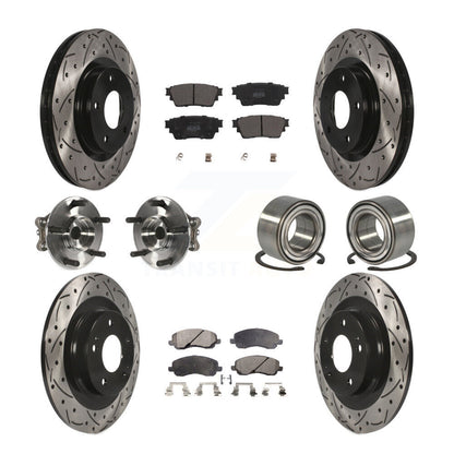 Kit de plaquettes de rotor de frein, roulement de moyeu avant et arrière (10 pièces) pour Mitsubishi Outlande
