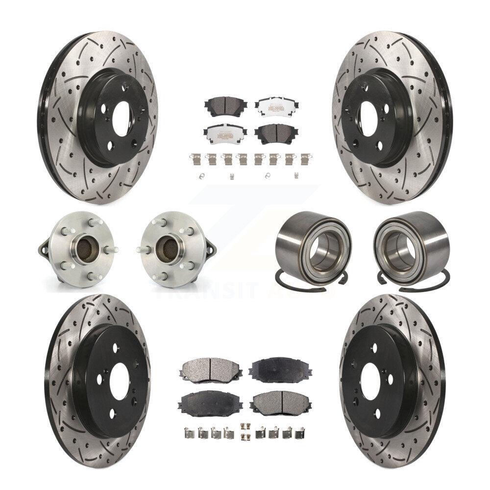 Kit de plaquettes de Rotor de frein à disque enduit de roulement de moyeu avant et arrière (10 pièces) pour Toyota Coroll
