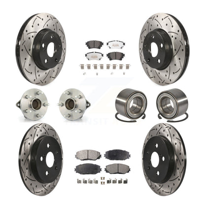 Kit de plaquettes de Rotor de frein à disque enduit de roulement de moyeu avant et arrière (10 pièces) pour Toyota Coroll