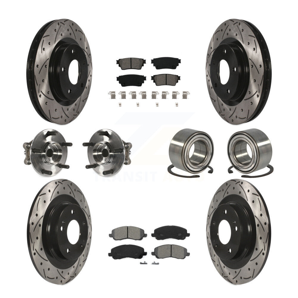 Kit de plaquettes de rotor de frein, roulement de moyeu avant et arrière (10 pièces) pour Mitsubishi Outlande