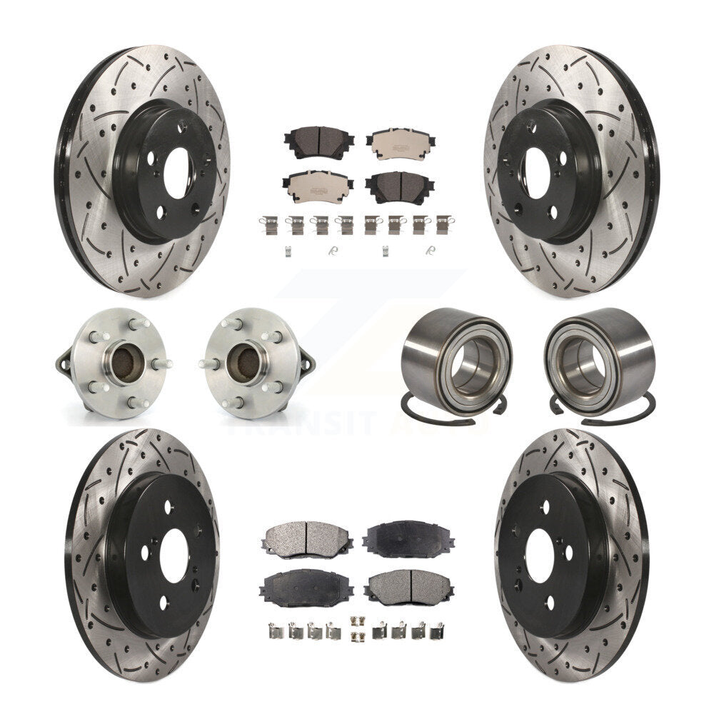 Kit de plaquettes de Rotor de frein à disque enduit de roulement de moyeu avant et arrière (10 pièces) pour Toyota Coroll