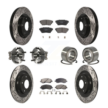 Kit de plaquettes de rotor de frein, roulement de moyeu avant et arrière (10 pièces) pour Mitsubishi Outlande