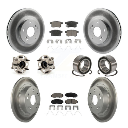 Kit de plaquettes de rotor de frein enduites de roulement de moyeu avant et arrière (10 pièces) pour Honda Accord Acur