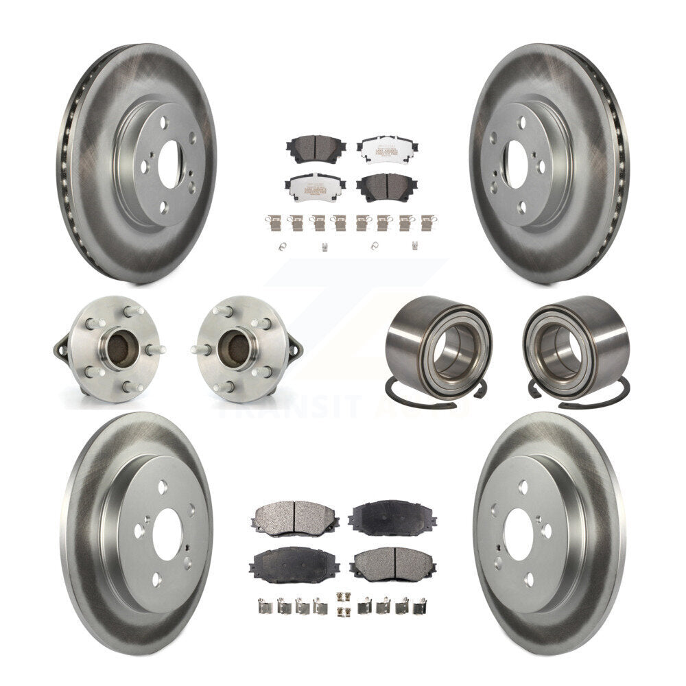 Kit de plaquettes de Rotor de frein à disque enduit de roulement de moyeu avant et arrière (10 pièces) pour Toyota Coroll