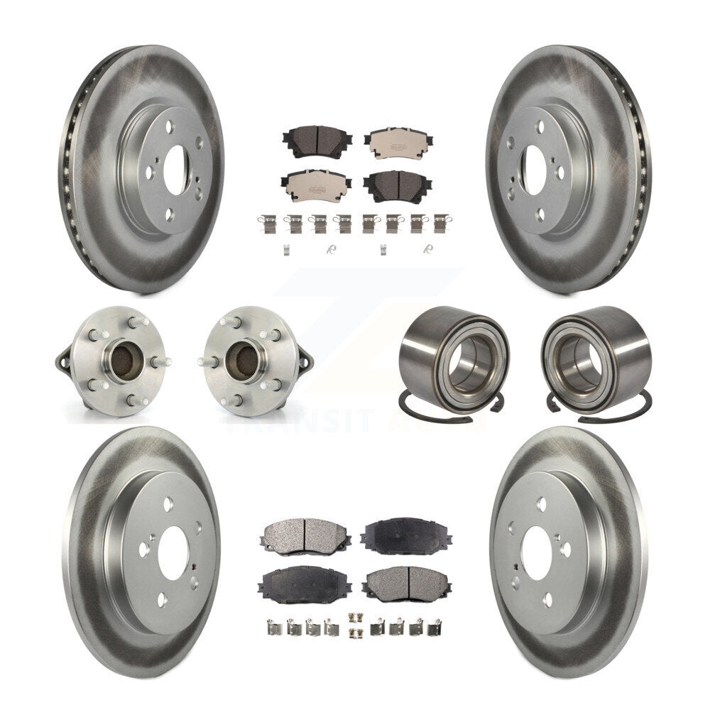 Kit de plaquettes de Rotor de frein à disque enduit de roulement de moyeu avant et arrière (10 pièces) pour Toyota Coroll