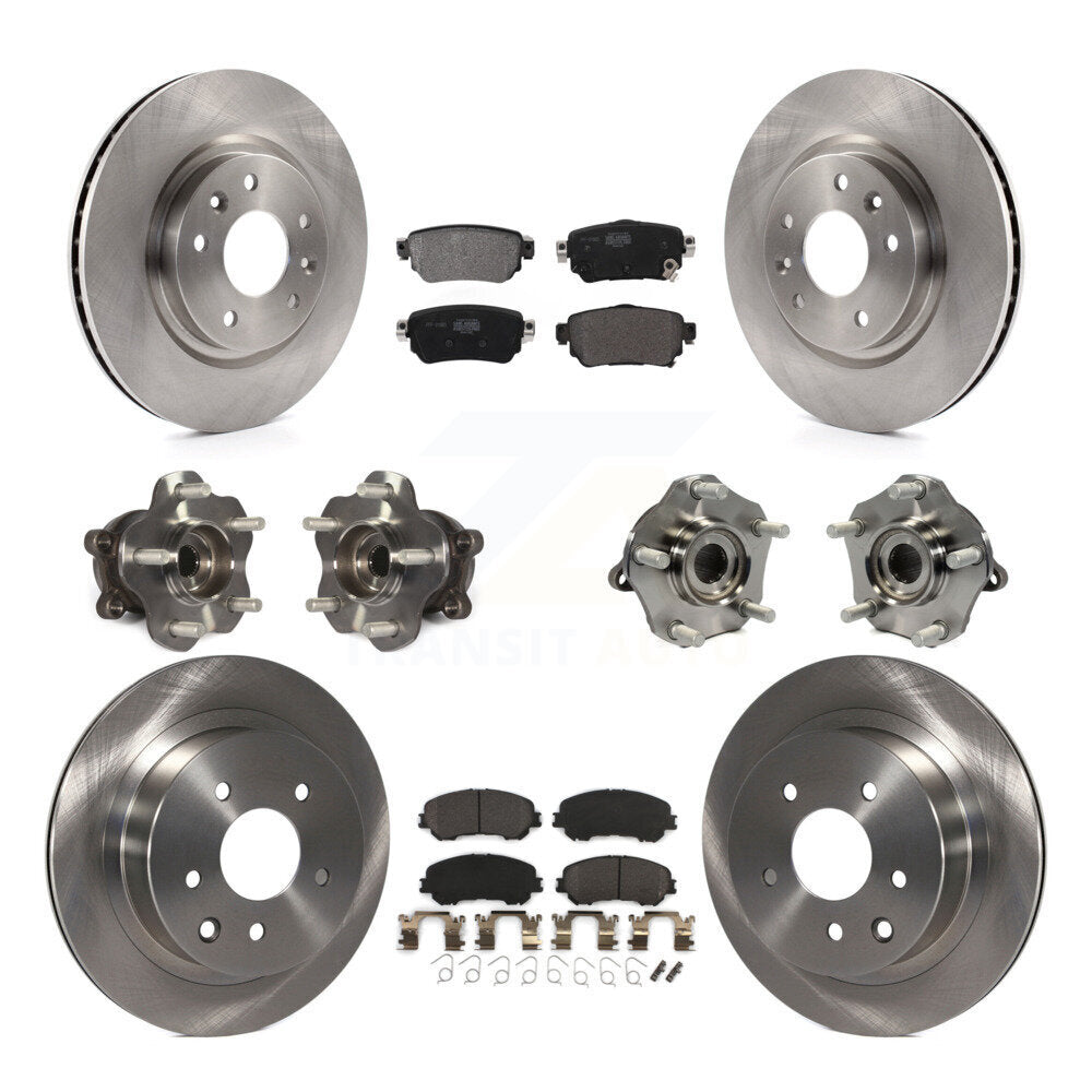 Kit de rotors et plaquettes de frein à disque, roulement de moyeu avant et arrière (10 pièces) pour Nissan Rogue Spor