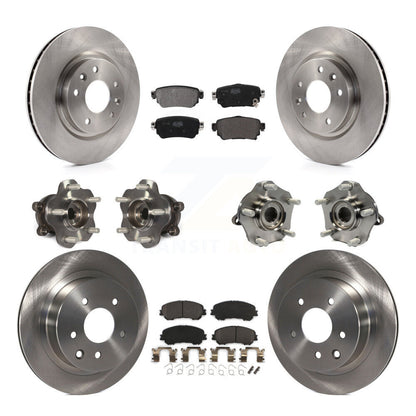 Kit de rotors et plaquettes de frein à disque, roulement de moyeu avant et arrière (10 pièces) pour Nissan Rogue Spor