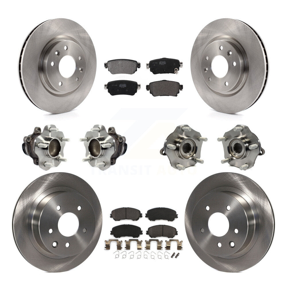 Kit de rotors et plaquettes de frein à disque, roulement de moyeu avant et arrière (10 pièces) pour Nissan Rogue Spor