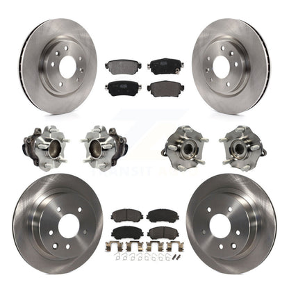 Kit de rotors et plaquettes de frein à disque, roulement de moyeu avant et arrière (10 pièces) pour Nissan Rogue Spor