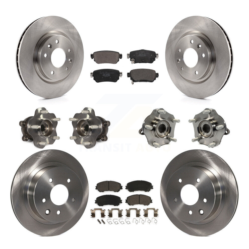 Kit de rotors et plaquettes de frein à disque, roulement de moyeu avant et arrière (10 pièces) pour Nissan Rogue Spor