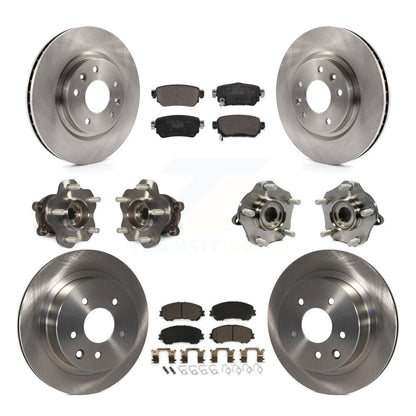 Kit de rotors et plaquettes de frein à disque, roulement de moyeu avant et arrière (10 pièces) pour Nissan Rogue Spor