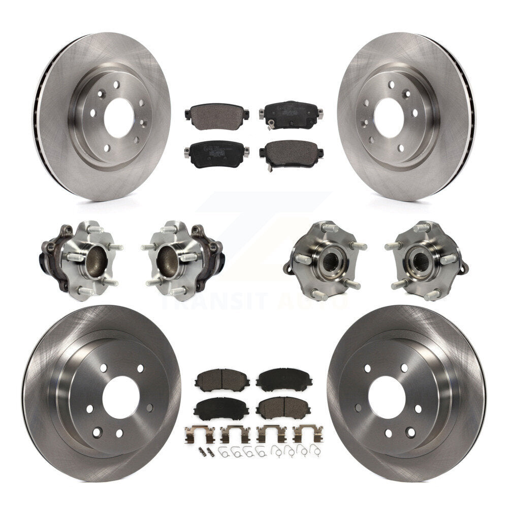 Kit de rotors et plaquettes de frein à disque, roulement de moyeu avant et arrière (10 pièces) pour Nissan Rogue Spor