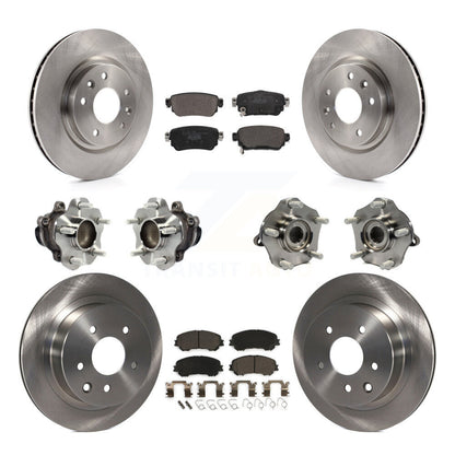 Kit de rotors et plaquettes de frein à disque, roulement de moyeu avant et arrière (10 pièces) pour Nissan Rogue Spor