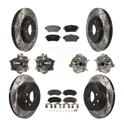 Kit de plaquettes de rotor de frein enduites de roulement de moyeu avant et arrière (10 pièces) pour Nissan Rogue Spor