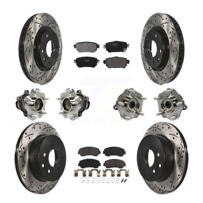 Kit de plaquettes de rotor de frein enduites de roulement de moyeu avant et arrière (10 pièces) pour Nissan Rogue Spor