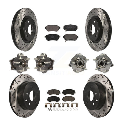 Kit de plaquettes de rotor de frein enduites de roulement de moyeu avant et arrière (10 pièces) pour Nissan Rogue Spor