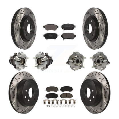 Kit de plaquettes de rotor de frein enduites de roulement de moyeu avant et arrière (10 pièces) pour Nissan Rogue Spor
