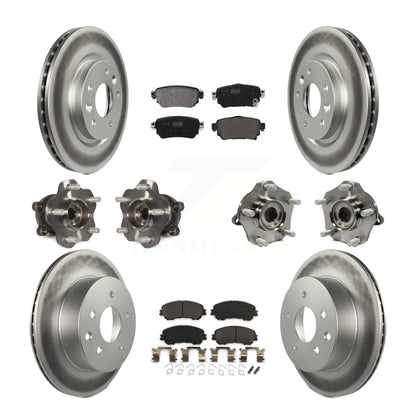 Kit de plaquettes de rotor de frein enduites de roulement de moyeu avant et arrière (10 pièces) pour Nissan Rogue Spor