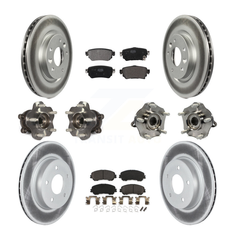 Kit de plaquettes de rotor de frein enduites de roulement de moyeu avant et arrière (10 pièces) pour Nissan Rogue Spor