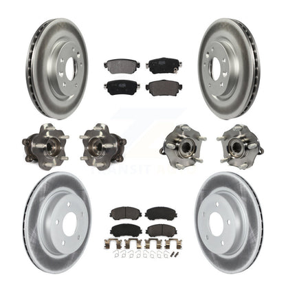 Kit de plaquettes de rotor de frein enduites de roulement de moyeu avant et arrière (10 pièces) pour Nissan Rogue Spor