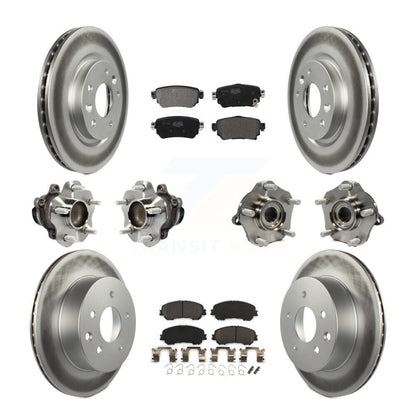 Kit de plaquettes de rotor de frein enduites de roulement de moyeu avant et arrière (10 pièces) pour Nissan Rogue Spor