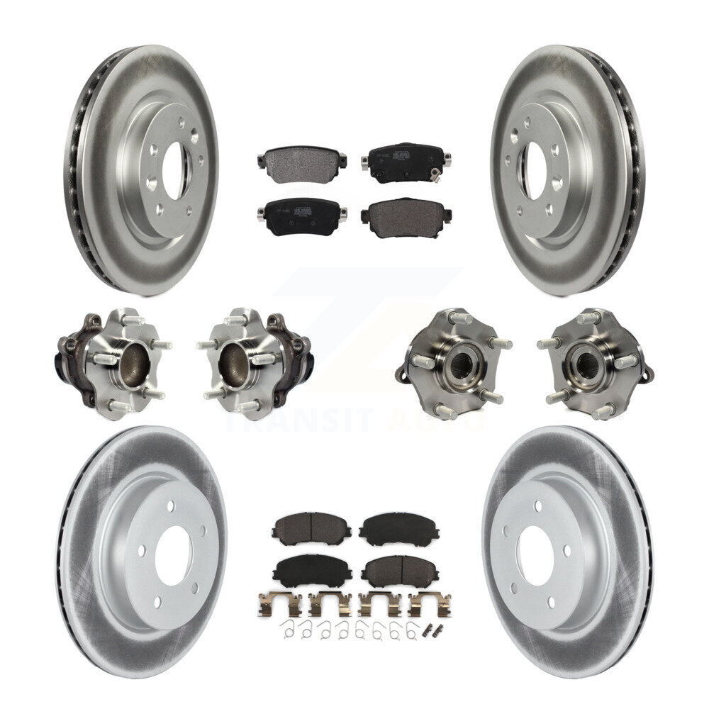 Kit de plaquettes de rotor de frein enduites de roulement de moyeu avant et arrière (10 pièces) pour Nissan Rogue Spor