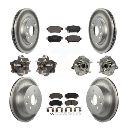 Kit de plaquettes de rotor de frein enduites de roulement de moyeu avant et arrière (10 pièces) pour Nissan Rogue Spor