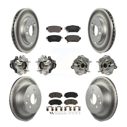 Kit de plaquettes de rotor de frein enduites de roulement de moyeu avant et arrière (10 pièces) pour Nissan Rogue Spor